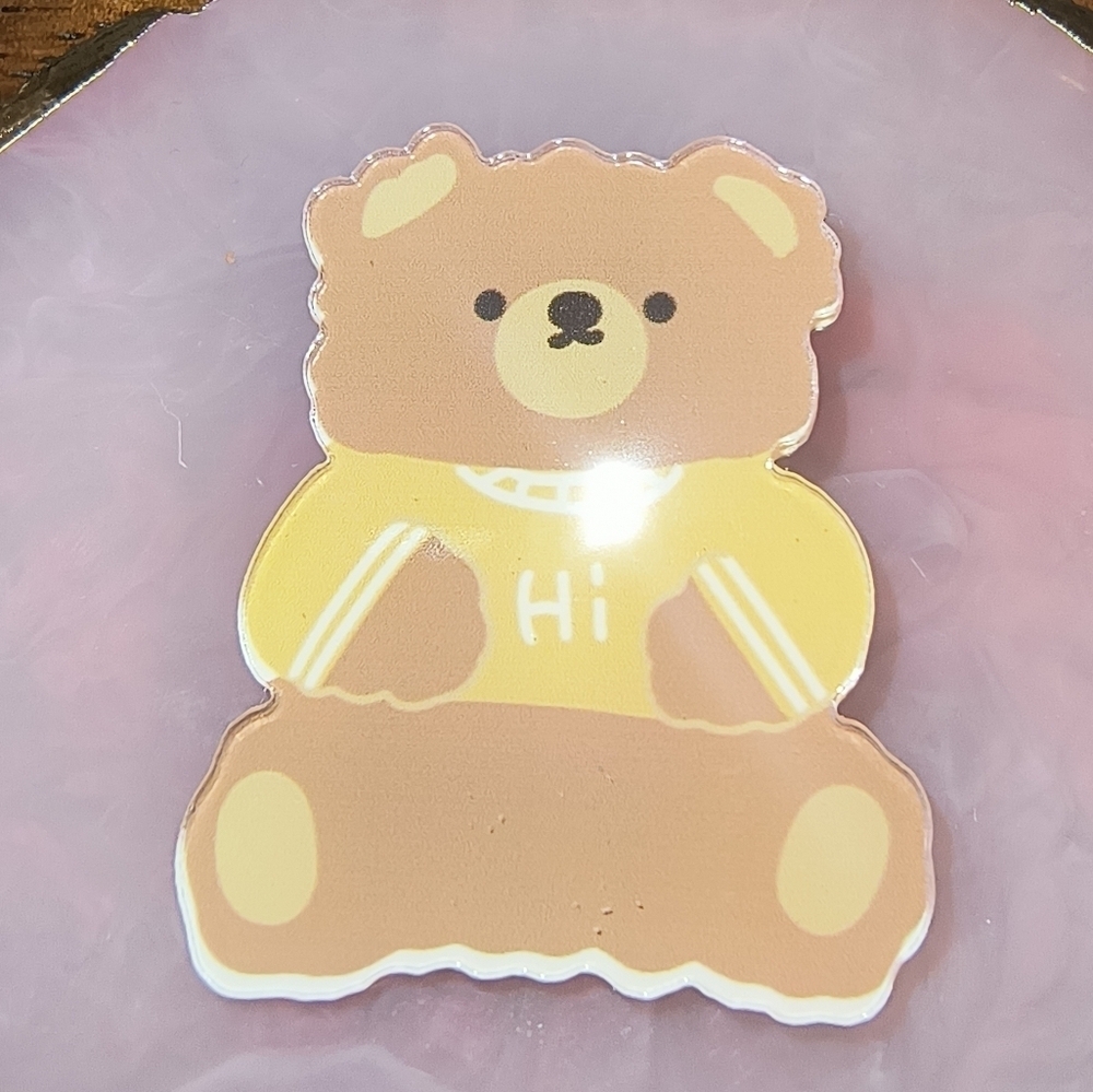Cute Bear Pin with Yellow Sweater